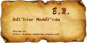 Böhler Medárda névjegykártya
